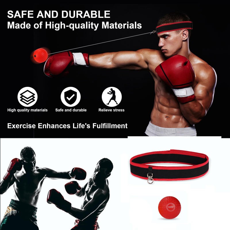Dermasy Upgraded Boxing Reflex Ball, Boxing Training Ball with Headband Perfect for Reaction, Punching Speed, Fight Skill, Fitness, Newst Boxing Equipment (1 Ball) - Image 2