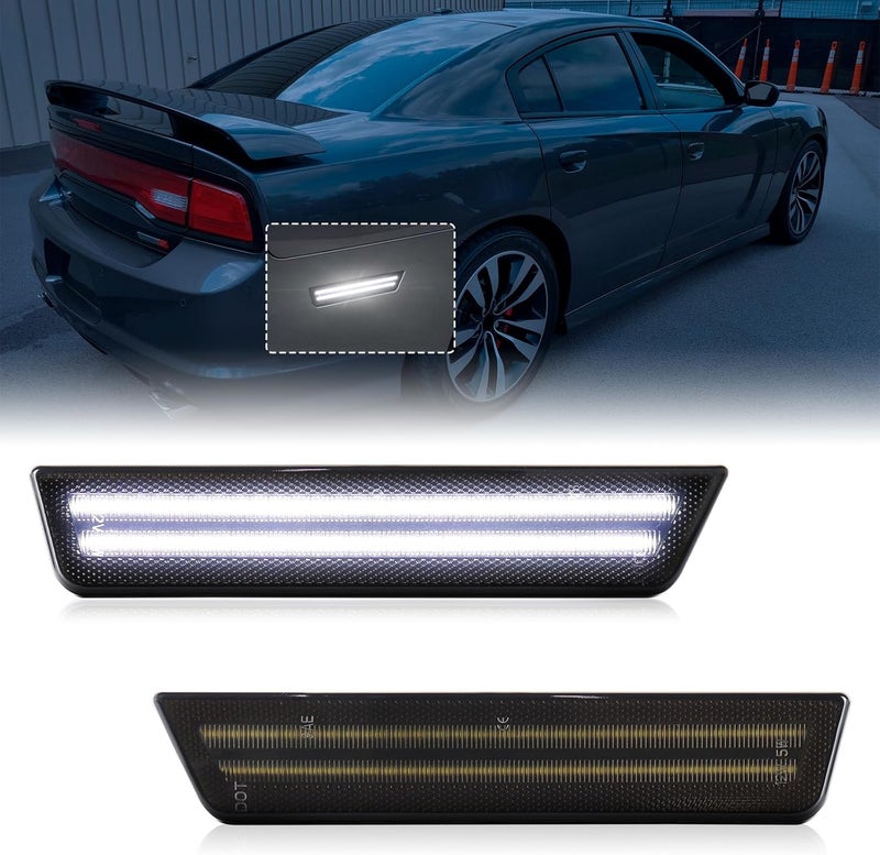 FetonAuto Smoked Lens White LED Side Marker Lights - Image 1