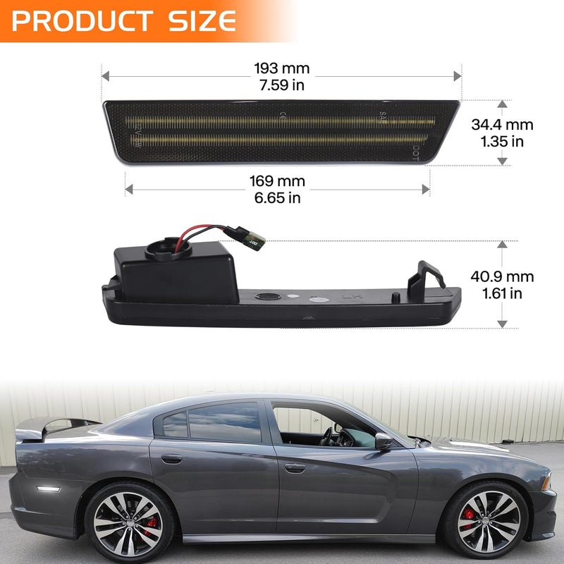 FetonAuto Smoked Lens White LED Side Marker Lights - Image 4
