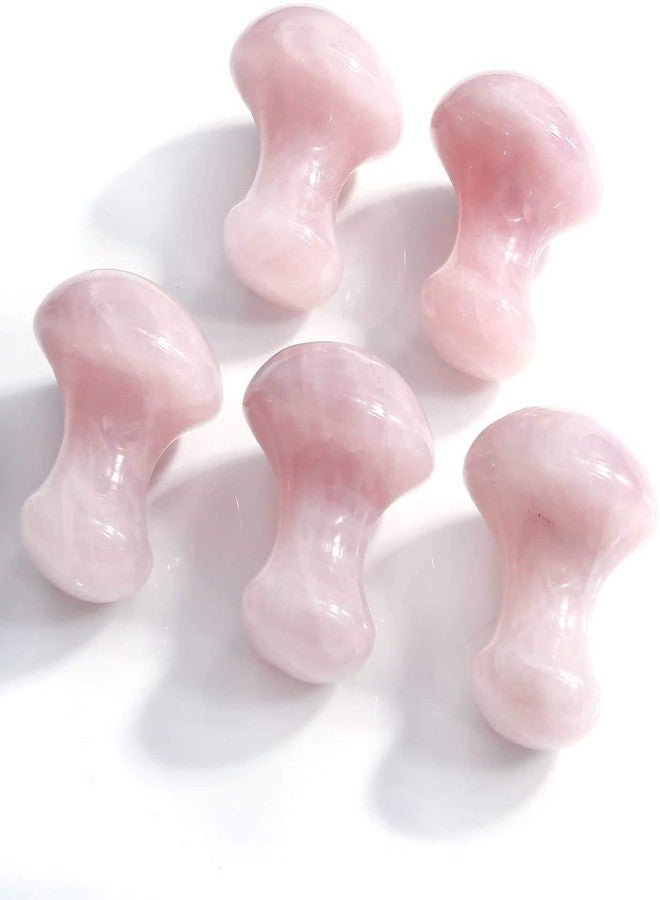 Getmecraft 2pcs Natural Rose Quartz/Green Aventurine Mushroom-Shape Gua Sha Guasha Scraping Massage Tool Sets Board for Spa Relaxing Meditation - Image 3