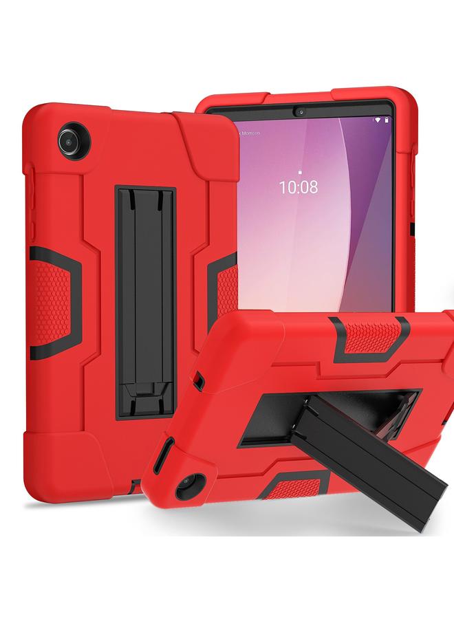 اس-توب جراب لجهاز Lenovo Tab M8 من الجيل الرابع، مصنوع من السيليكون بلون متباين، مع حامل. - Image 1