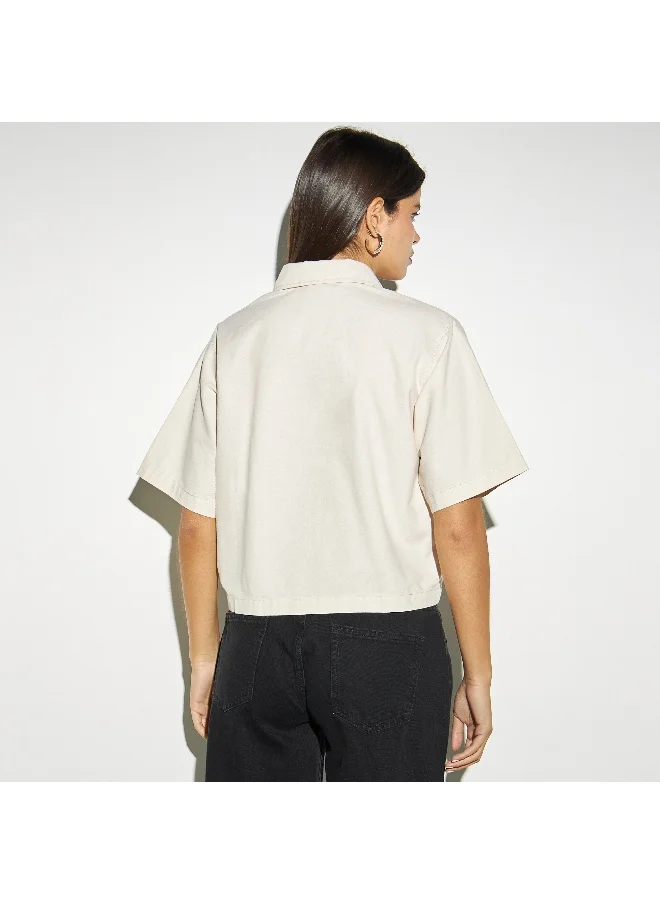 Lee Cooper Lee Cooper Boxy Crop Shirt with Pocket