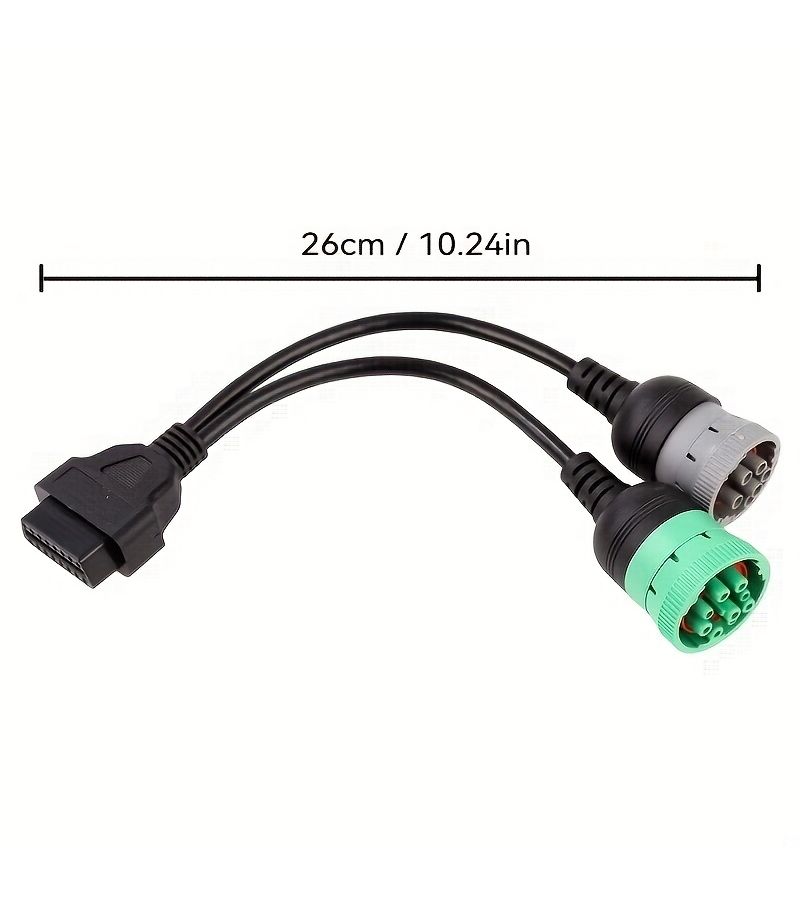 كابل أخضر على شكل Y للشاحنات الثقيلة OBD2 J1939 J1708 محول 2 في 1 - Image 2