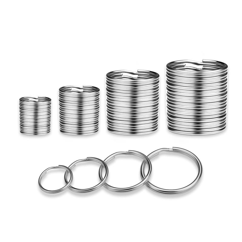 ZoloAJay 40 Pack Silver Key Ring Keychain Assorted in 4 Sizes Metal Round Split Key Chains Rings for Home Car Dog Tag Office Lanyards Keys Attachment - Image 1