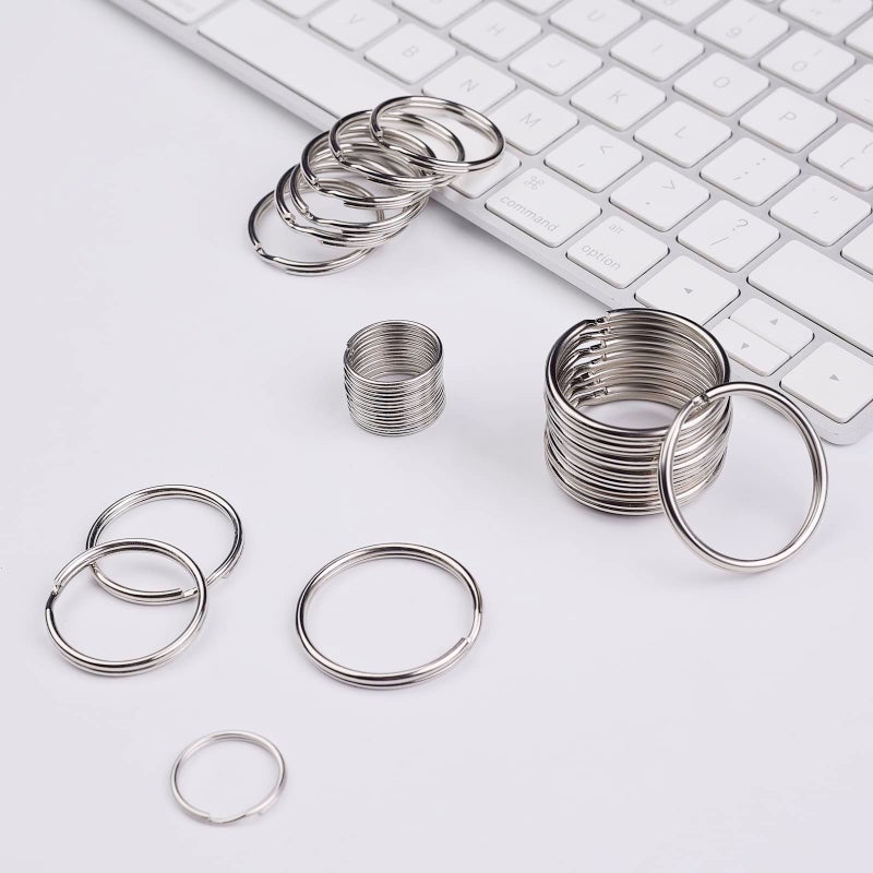 ZoloAJay 40 Pack Silver Key Ring Keychain Assorted in 4 Sizes Metal Round Split Key Chains Rings for Home Car Dog Tag Office Lanyards Keys Attachment - Image 4