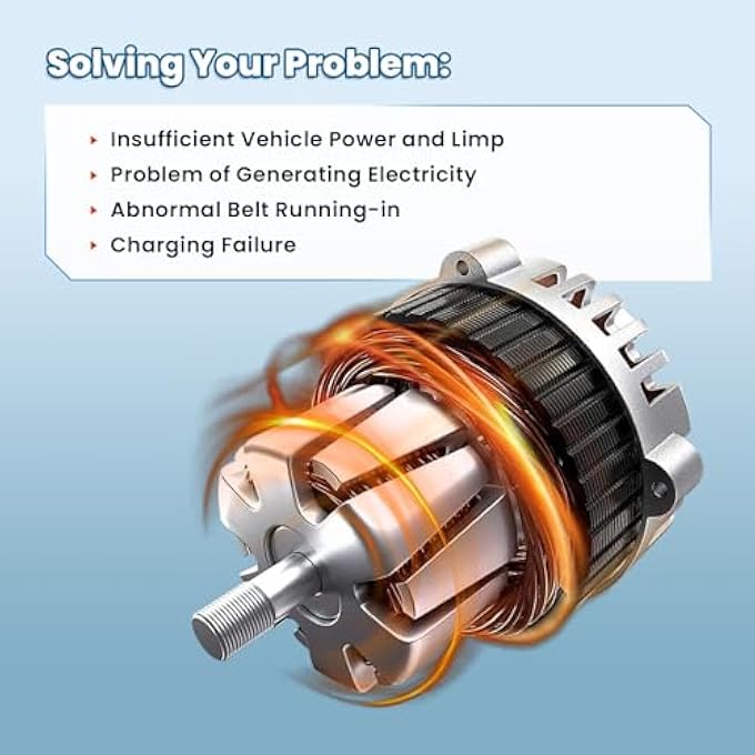 FuseRish 37300-2G800 Alternator 150A Compatible with Hyundai Santa Fe Sport/Base 2.0T 2.4L 2.0L 2013-16; for Sonata GLS 2.4L 2014; for Optima EX/LX 2.4L 2.0L 14-15; for Sorento LX 2.4L 12-2014 11606, 11710N - Image 5