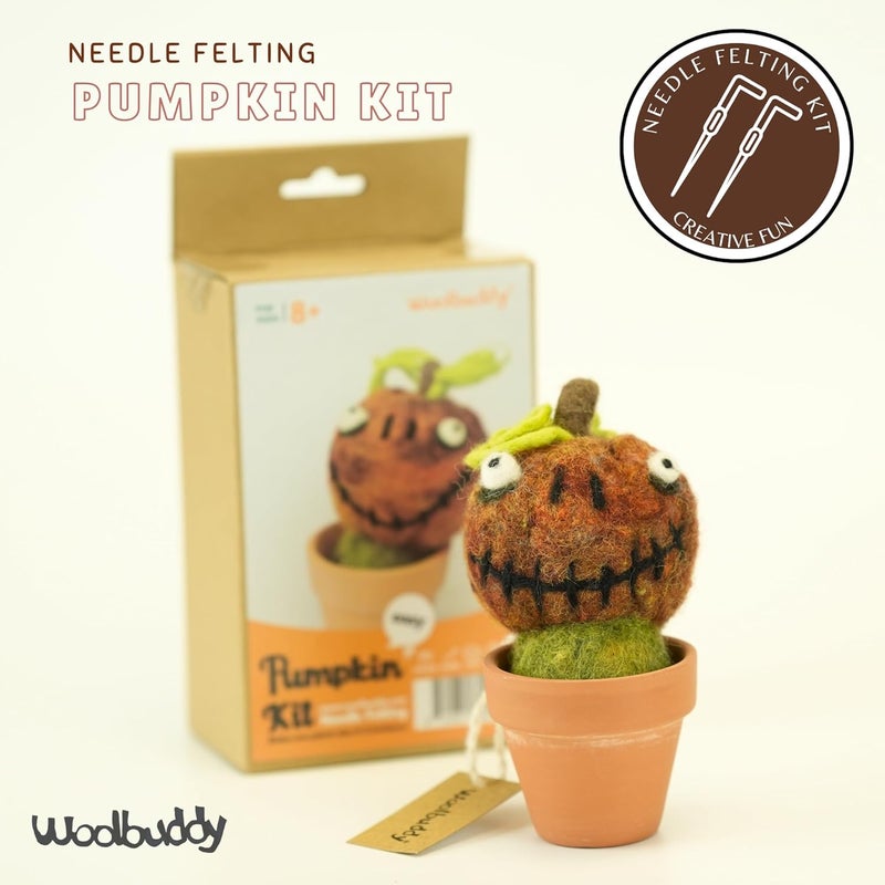 Woolbuddy Needle Felting Kit, Pumpkin Monster Craft for Beginner Adults, Includes Supplies and Instructions, Creative Design for Unique DIY Projects - Image 2