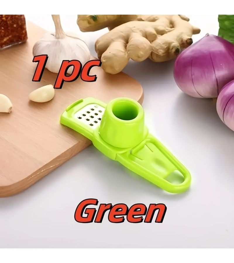 1pc Rose Red Garlic Press Multifunctional Ginger Garlic Grinder Kitchen Cooking Tool - Image 4