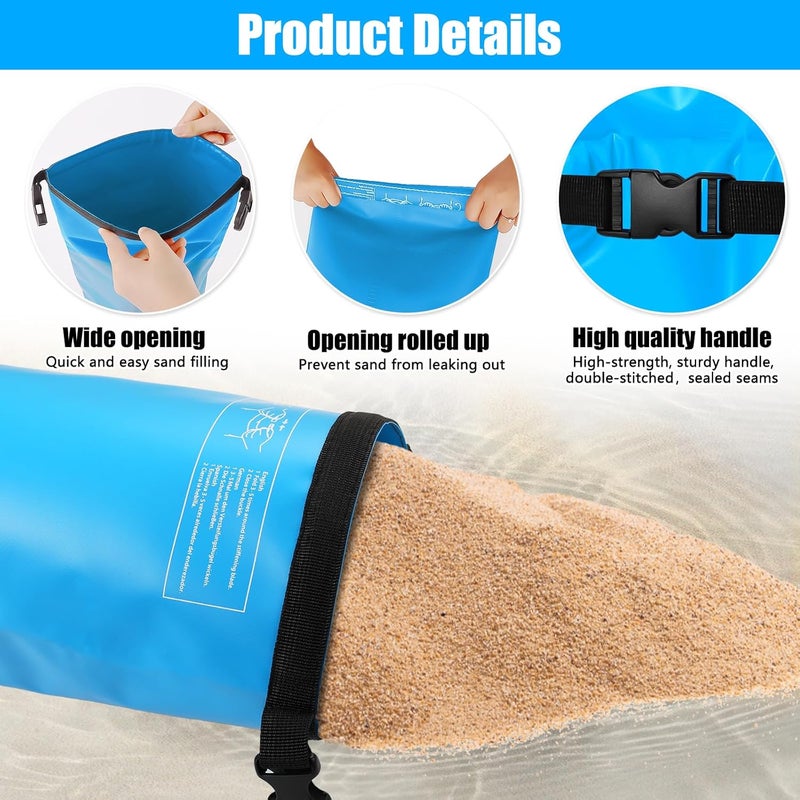 RGJ 2 Pack Universal Pool Step Weights, 10 L No Breaken Pool Ladder Weights for Above Ground Pools, Waterproof Pool Sand Stair Weights for Pool Steps, Easy&Quick Fill Sand (Sky Blue) - Image 3
