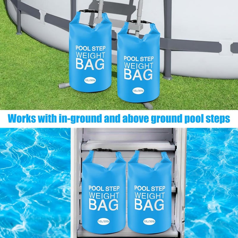 RGJ 2 Pack Universal Pool Step Weights, 10 L No Breaken Pool Ladder Weights for Above Ground Pools, Waterproof Pool Sand Stair Weights for Pool Steps, Easy&Quick Fill Sand (Sky Blue) - Image 4