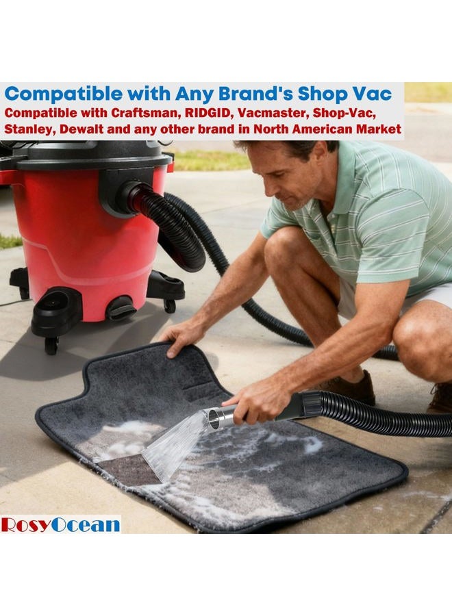 RosyOcean Universal Compatible with All Shop Vacs Extractor Attachment with 2-1/2" & 1-7/8" & 1-1/4" Three Adapters Auto Detailing Vacuum Head Extraction Accessories for Upholstery & Carpet Cleaning - Image 4