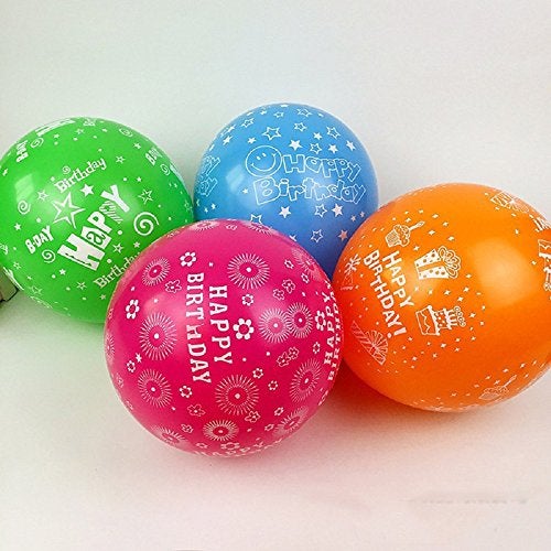 PeStary 100 Pcs 12" Latex HAPPY BIRTHDAY Balloons Printed Rainbow Candy Birthday Party Balloon Globos 10 Colors - Image 2