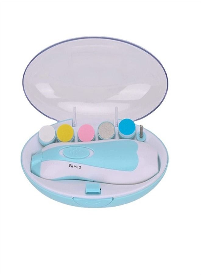 Generic Blue Baby Electric Nail File With LED Front Light Baby Safe Nail Clippers For Newborn or Toddler Toes And Fingernails Baby And Mom Nail Trimmer  - Image 1