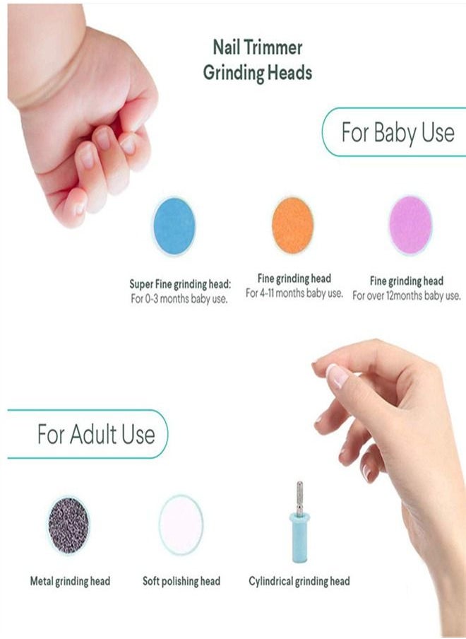 Generic Blue Baby Electric Nail File With LED Front Light Baby Safe Nail Clippers For Newborn or Toddler Toes And Fingernails Baby And Mom Nail Trimmer  - Image 5