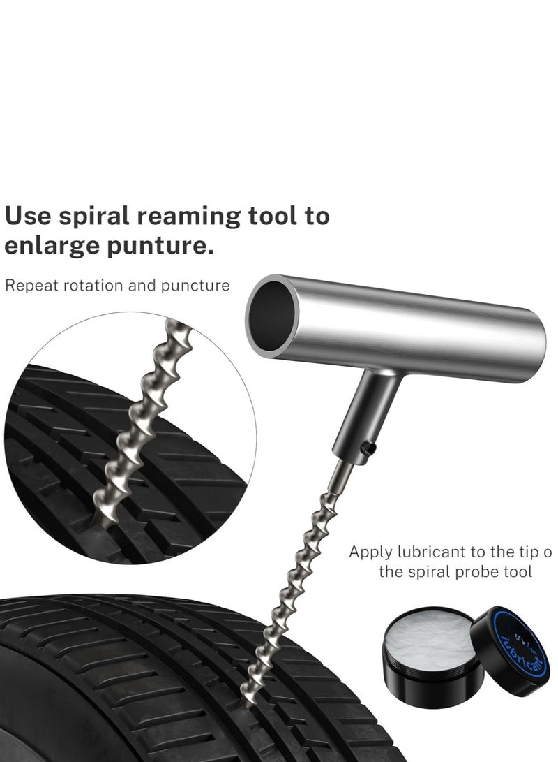 LIMOS Tire Repair Kit Car Motorcycle Truck SUV ATV Tubeless Flat Tire Plug Tools Heavy Duty Emergency Puncture Fix Set 31 Pieces Portable Case - Image 4