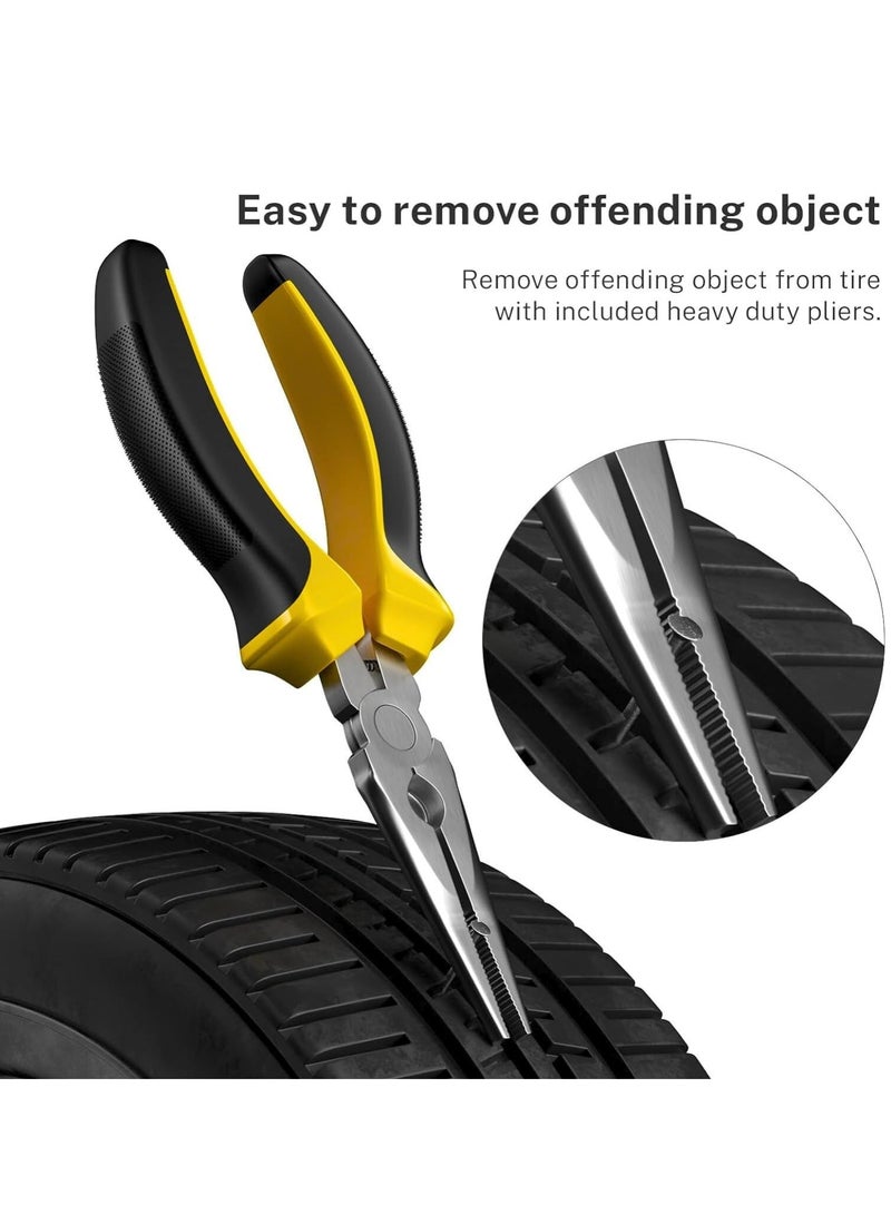 LIMOS Tire Repair Kit Car Motorcycle Truck SUV ATV Tubeless Flat Tire Plug Tools Heavy Duty Emergency Puncture Fix Set 31 Pieces Portable Case - Image 3