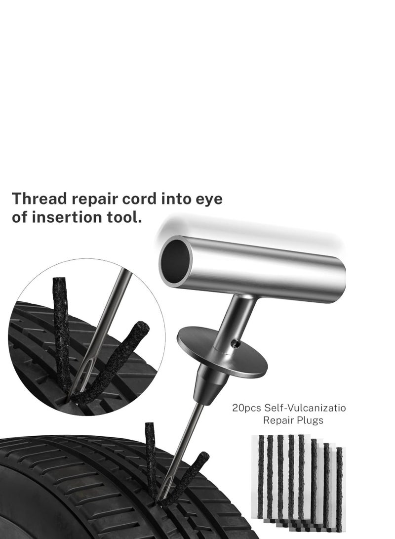 LIMOS Tire Repair Kit Car Motorcycle Truck SUV ATV Tubeless Flat Tire Plug Tools Heavy Duty Emergency Puncture Fix Set 31 Pieces Portable Case - Image 5