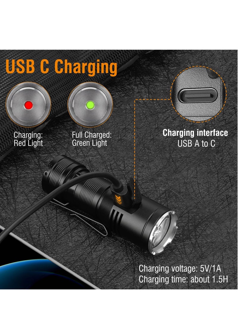 KASTWAVE - ET15 Mini EDC Flashlight Rechargeable High Lumen 2000 - Small Powerful Pocket Flashlights with Clip Magnet, USB C IP67 Waterproof LED Tiny Flash Light - Image 1