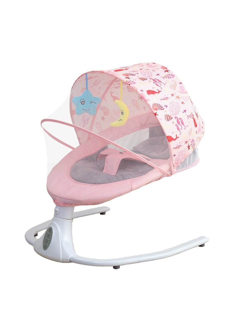 Moms Magic Baby Rocking Chair – Auto Swing with Remote Control, Bluetooth Music, USB Port, 4-Gear Electric Swing, Lying Flat for Comfort  - Image 1