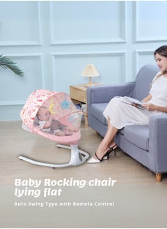 Moms Magic Baby Rocking Chair – Auto Swing with Remote Control, Bluetooth Music, USB Port, 4-Gear Electric Swing, Lying Flat for Comfort  - Image 2