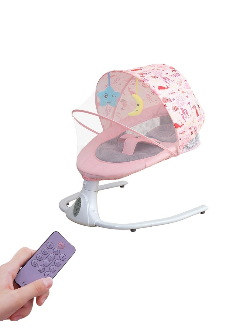 Moms Magic Baby Rocking Chair – Auto Swing with Remote Control, Bluetooth Music, USB Port, 4-Gear Electric Swing, Lying Flat for Comfort  - Image 3