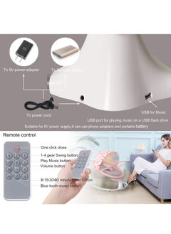 Moms Magic Baby Rocking Chair – Auto Swing with Remote Control, Bluetooth Music, USB Port, 4-Gear Electric Swing, Lying Flat for Comfort  - Image 5