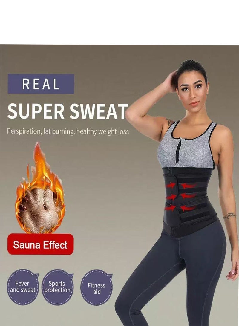 Adjustable Waist Trainer for Women,Slimming Belt with Tummy Sauna Bandage Wrap, Waist Trimmer Belt Belly Body Shaper Compression Wrap, Plus Size Corset Waist Trainer for Women and Men - Image 1