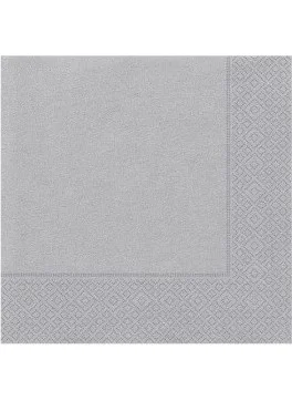 ص نمان Miray Ornamental Napkin Plain Patterned Silver 20 Pieces