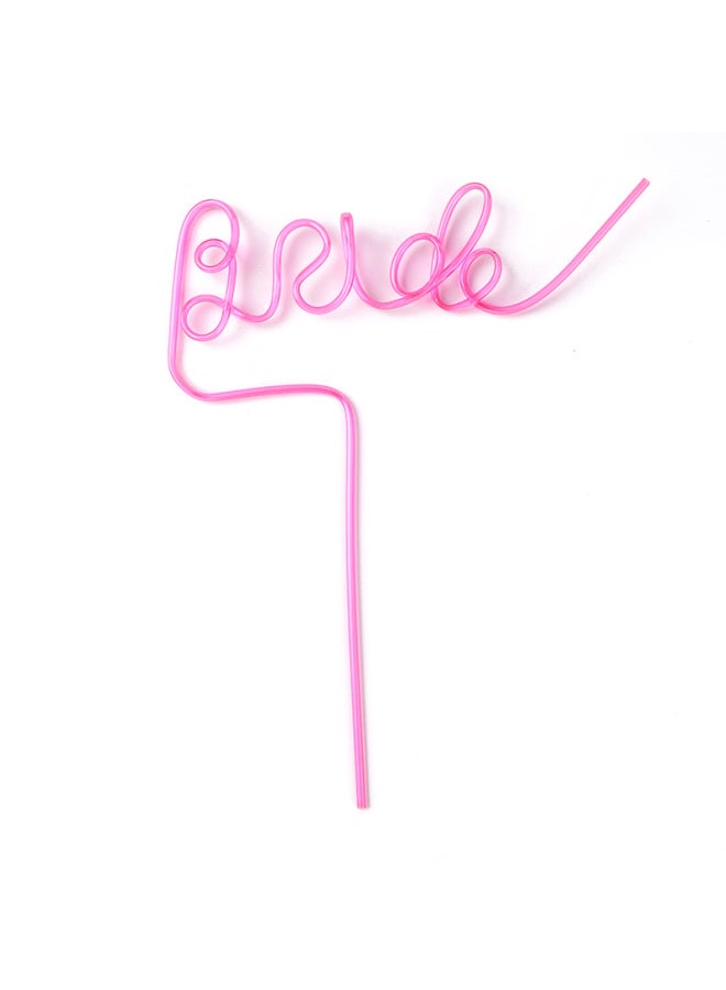 PET PETG Diamond Ring Creative Straw Bridegroom And Bride Romantic Wedding Bride Letter Straw English Letter-Color:Pink  - Image 1
