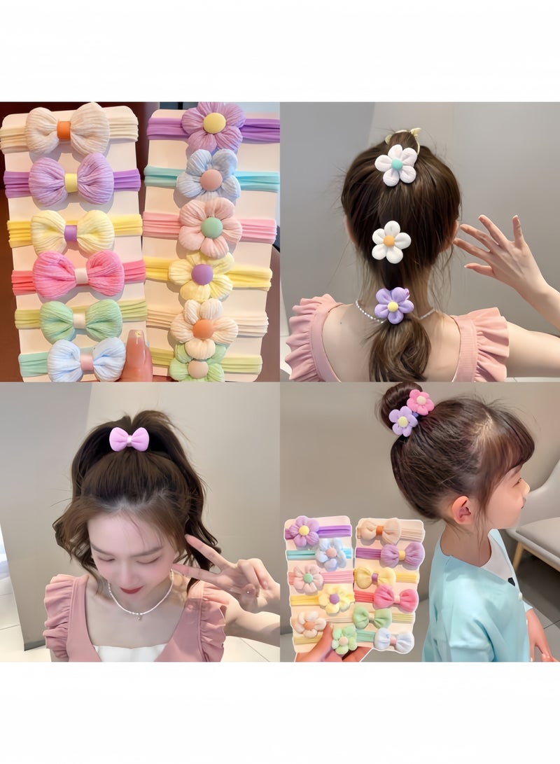 Harse 12 Piece Cute Girl Headbands, Bow Headbands, Adorable Flower Headbands,Hair Accessories, No Damage Hair Ties, High Elasticity Ponytail Holders - Image 4