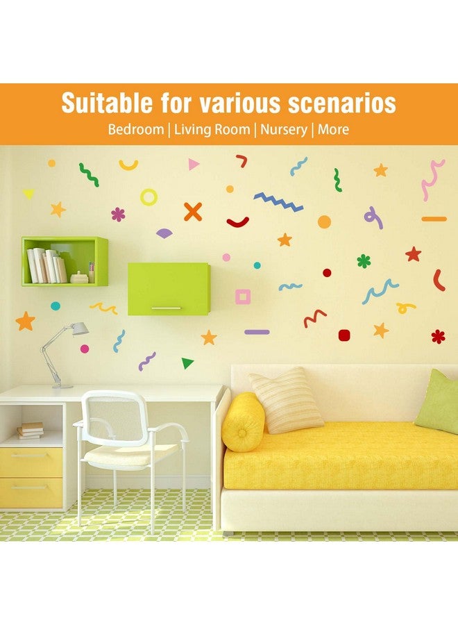 JIABEIUS Colorful Sprinkle Confetti Wall Stickers, Peel and Stick DIY Simple Line Graphics Wall Decals for Girls Bedroom, Nursery, Living Room, Playing Room - Image 3
