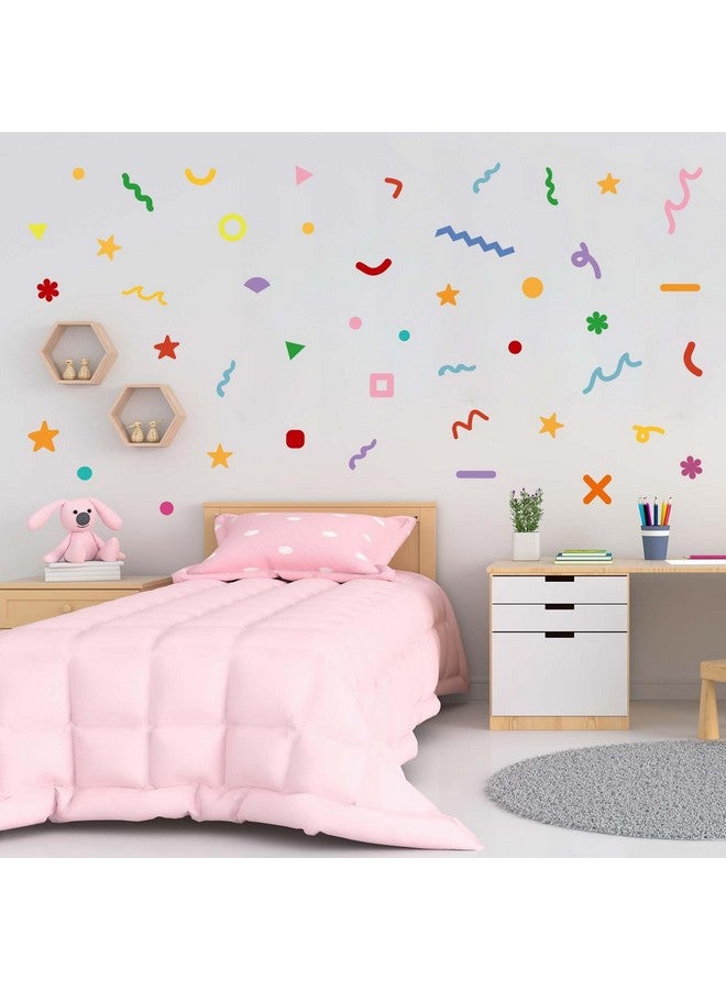 JIABEIUS Colorful Sprinkle Confetti Wall Stickers, Peel and Stick DIY Simple Line Graphics Wall Decals for Girls Bedroom, Nursery, Living Room, Playing Room - Image 4