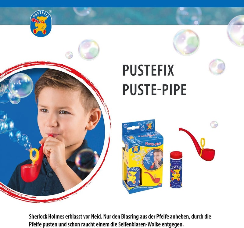 Pustefix Bubbles Pipe, 70 ml, Bubble Water, Colourful Bubbles, Made in Germany, Soap Bubbles Toy for Children's Birthday, Wedding Party, for Children and Adults, Red - Image 3