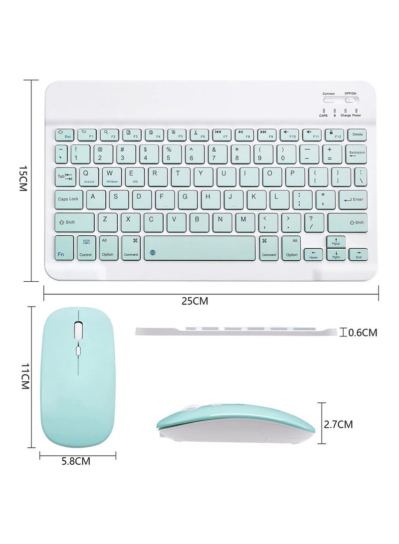 Ultra-Slim Bluetooth Keyboard and Mouse Combo Rechargeable Portable Wireless Keyboard Mouse Set for Apple iPad iPhone iOS 13 and Above Samsung Tablet - Image 5