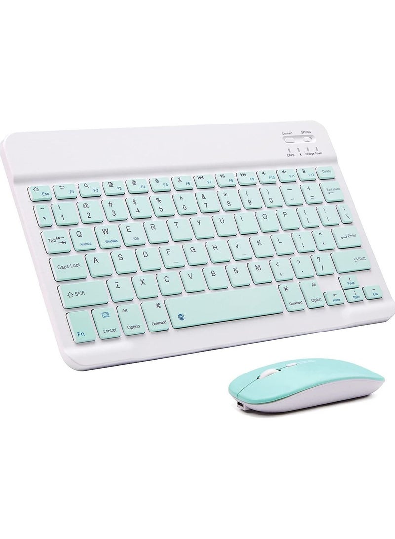 Ultra-Slim Bluetooth Keyboard and Mouse Combo Rechargeable Portable Wireless Keyboard Mouse Set for Apple iPad iPhone iOS 13 and Above Samsung Tablet - Image 1