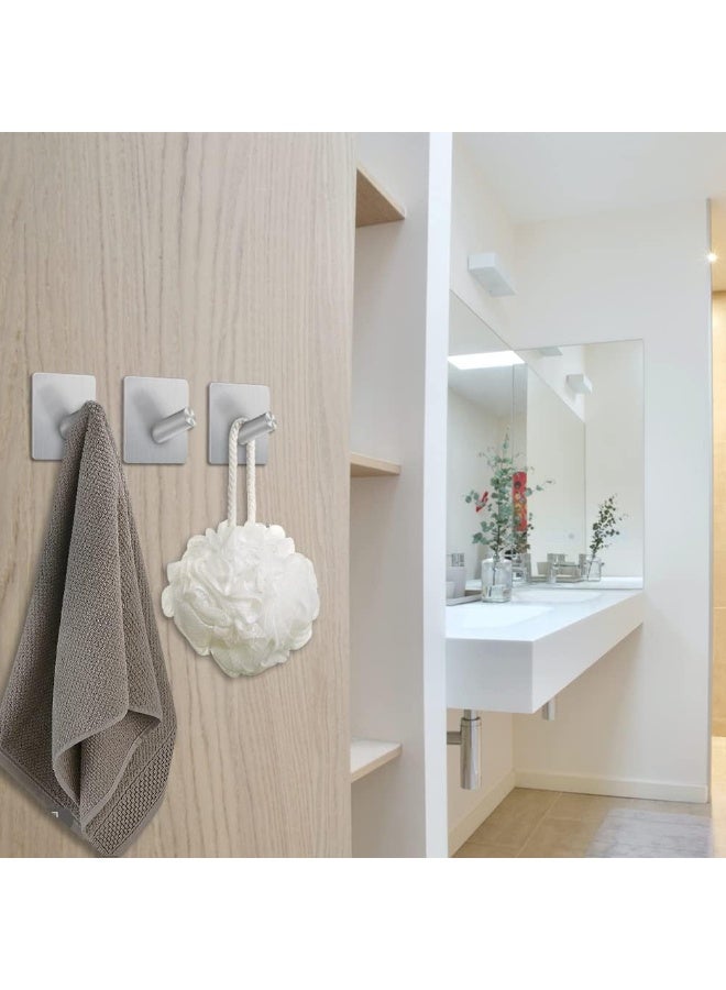 Pack of 7 Wall Hooks, Adhesive Hook Up with Double-Sided Tape, Anti-Rust and Waterproof Hook for Bathroom, Kitchen, Hanging, Coat Robe, Towel, Key - Image 2