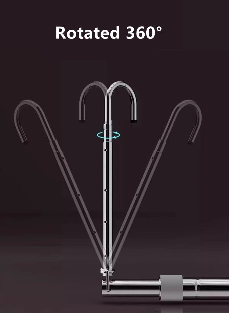 كوتيس 1-قطعة مجفف الملابس قابل للسحب تجفيف الملابس القطب الفولاذ المقاوم للصدأ الفضة - Image 4