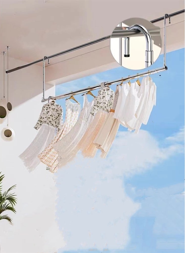 كوتيس 1-قطعة مجفف الملابس قابل للسحب تجفيف الملابس القطب الفولاذ المقاوم للصدأ الفضة - Image 1