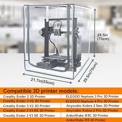 NUENSS-ROR 3D Printer Enclosure for Creality Ender Highly Transparent Waterproof Fireproof 3D Printer Protective Cover for Creality Ender 3 Ender 3 V2 Upgraded Ender 3 V3 Ender 3 V3 KE Ender 3 V3 SE - Image 4