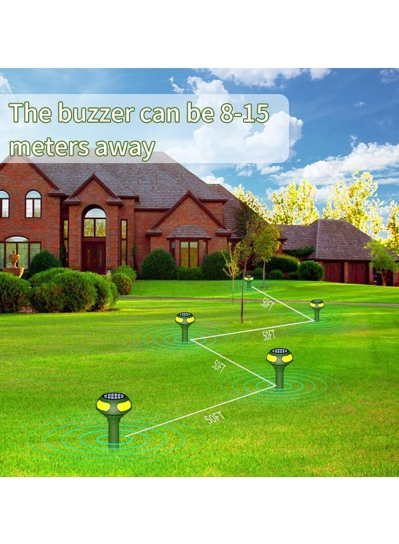 SYOSI 2 PCS Ultrasonic Mole Repellent 4 Modes Solar Powered Mole Repellent Outdoor Waterproof Animals Repellent for Get Rid of Mole Gopher Snakes Vole and Other Underground Pests for Yard Garden Lawn - Image 5