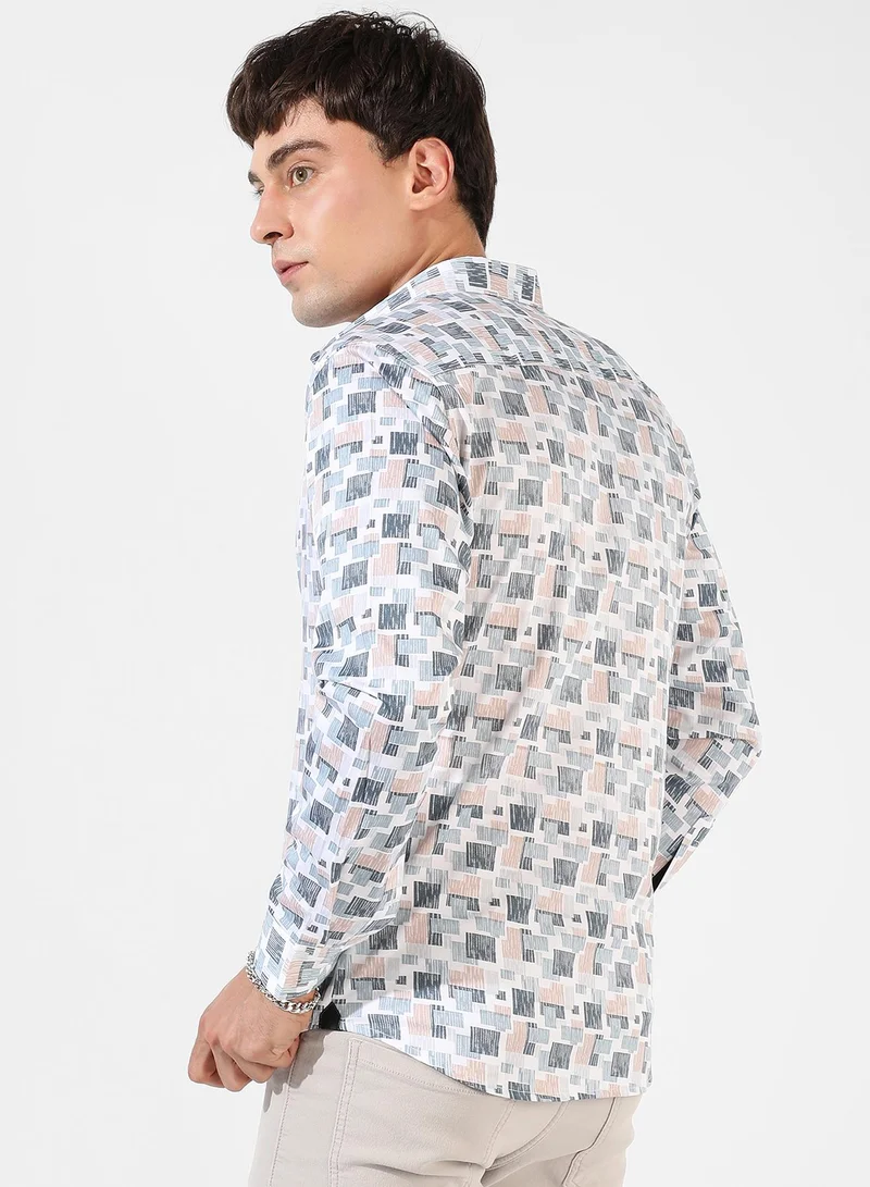 Campus Sutra Men's Multicolour Printed Regular Fit Casual Shirt