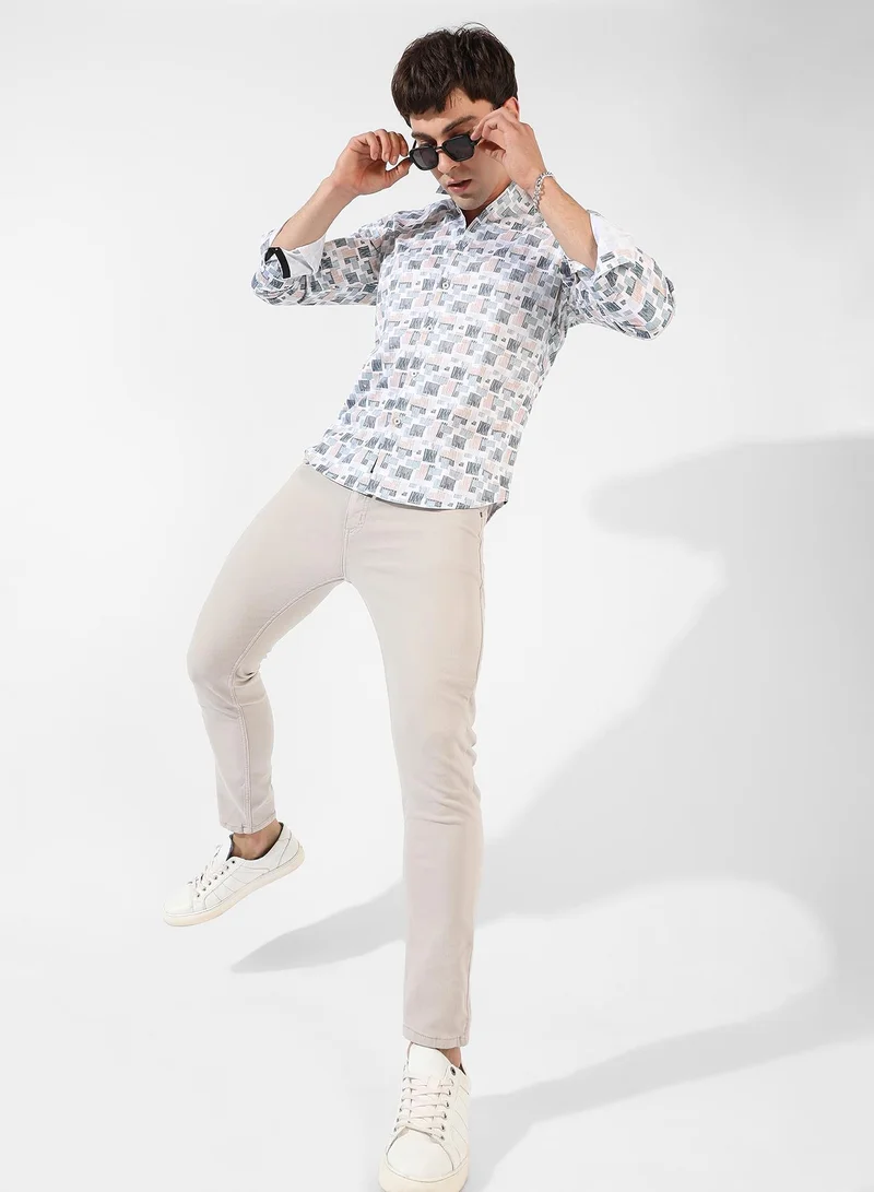 Campus Sutra Men's Multicolour Printed Regular Fit Casual Shirt