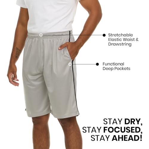 Essential Elements Men’s Athletic Shorts 4 Pack – Quick-Dry Moisture Wicking Basketball, Gym & Workout Shorts with Pockets - Image 2