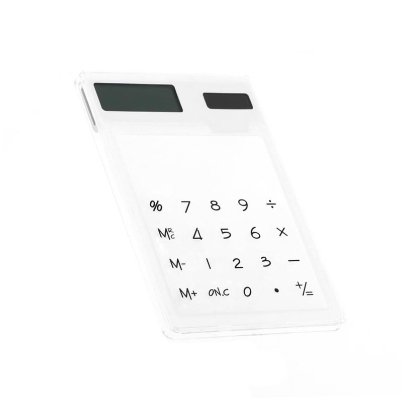 Solar Powered Calculator Touch Panel Lightweight Portable White 11 9 x 8 1 x 0 5cm - Image 2