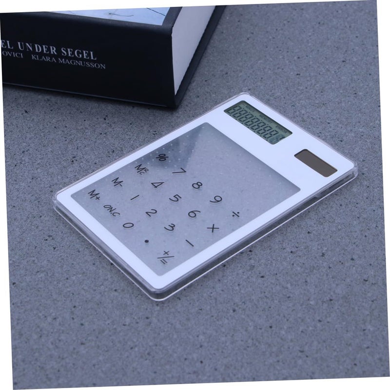 Solar Powered Calculator Touch Panel Lightweight Portable White 11 9 x 8 1 x 0 5cm - Image 4