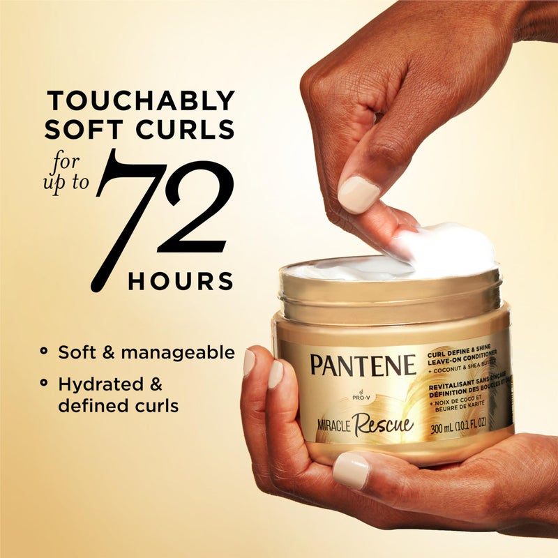 Pantene بلسم بانتين المعجزة لإنقاذ الشعر المجعد وتحديده وإضاءة، 10.1 أونصة سائلة - Image 2