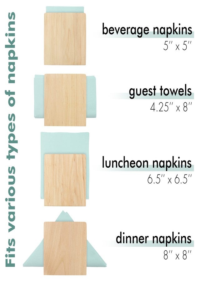 Toros.Store Napkin Holder For Table - Wooden Farmhouse Napkin Holders, Light Brown Simple Upright Vertical Dining Table Cocktail Napkins Dispenser, Kitchen Rustic Natural Walnut Wood For Paper Napkins - Image 5