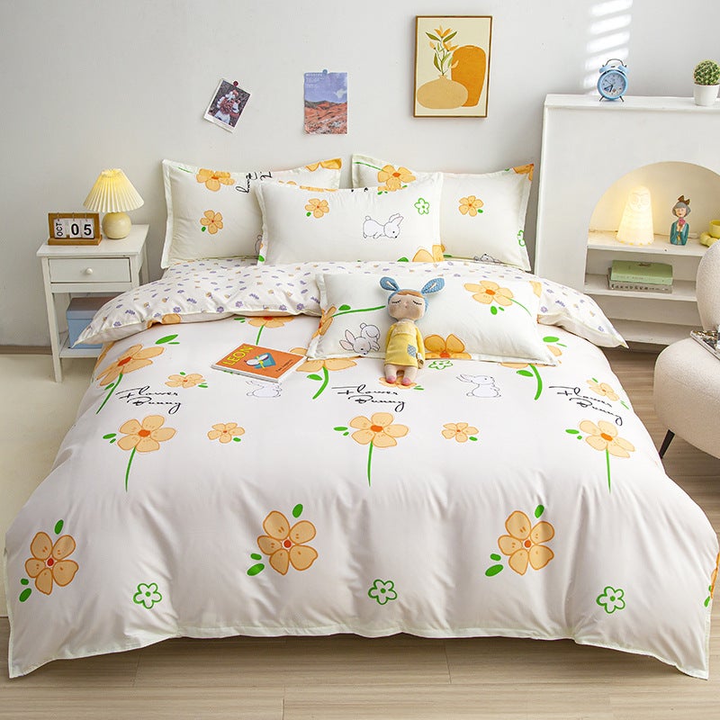 Sanding Quilt Cover Single Piece Aloe Vera Cotton Single Student Dormitory Quilt 1.51.8 2 Meters Cotton Quilt Cover A Generation Of Hair - Image 1