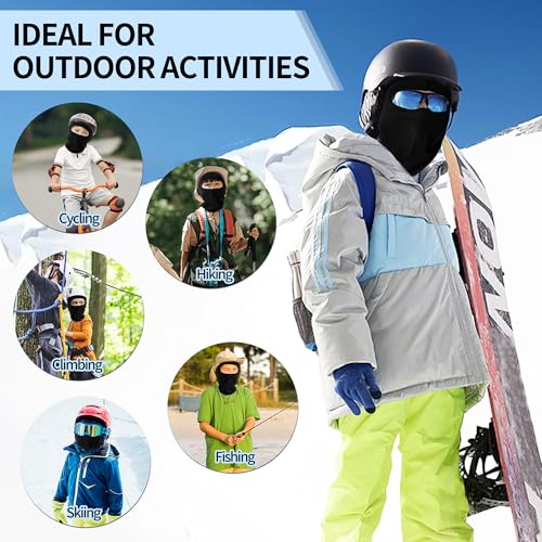 Pukavt Kids Balaclava Ski Mask for Boys and Girls, UV Protection Windproof Scarf for Winter Snowboard Cycling Pink - Image 3