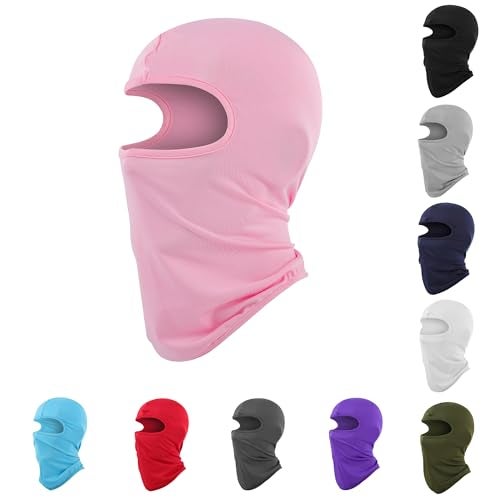 Pukavt Kids Balaclava Ski Mask for Boys and Girls, UV Protection Windproof Scarf for Winter Snowboard Cycling Pink - Image 1